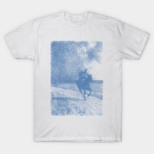 Rider on Horseback Fleeing An Ominous  Storm by Anders Zorn Polka Hexagonal Honeycomb Fill T-Shirt